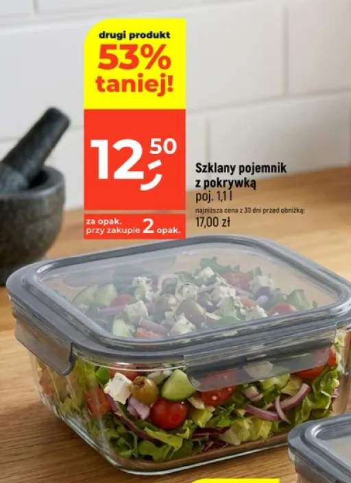 Szklany pojemnik z pokrywką 1,1 l